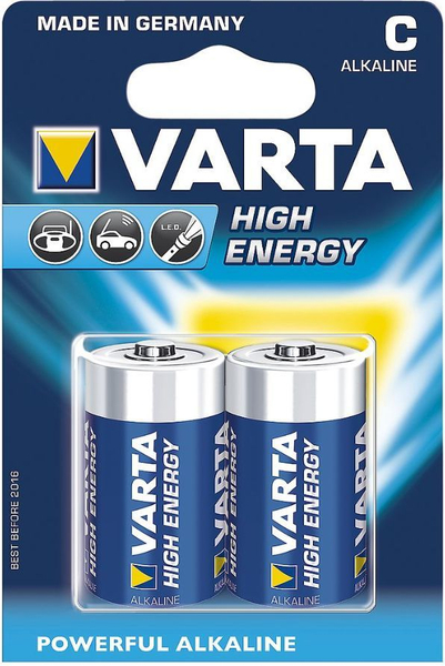 Fotoja e Bateri C/ R14 Varta High Energy, 1.5V, 2 copë