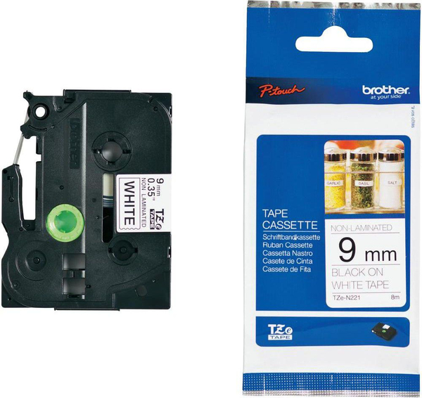 Fotoja e Shirit për printer Brother TZEN221, e zezë/bardhë