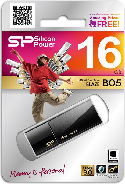 Fotoja e Flash drive Silicon Power (SP016GBUF3B05V1K), 16 GB, i zi