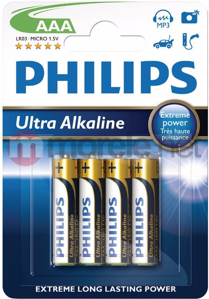 Fotoja e Bateri Philips Ultra AAA / R03, 1.5 V, 4 copë