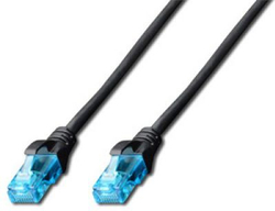 Fotoja e Kabllo patchcord Digitus U/UTP, Cat.5e, PVC, 0.5m, e zezë