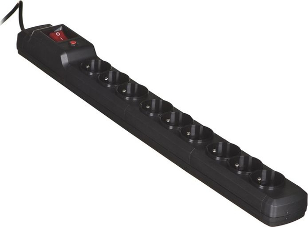 Fotoja e Mbrojtësi i mbitensionit Activejet Combo, 9 priza, 1.5 m, i zi