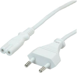Fotoja e Kabllo energjie Value, prizë europiane, 2pin, 1.8 m, e bardhë