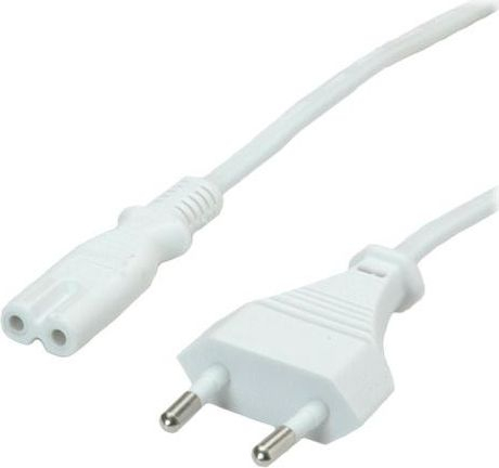 Fotoja e Kabllo energjie Value, prizë europiane, 2pin, 1.8 m, e bardhë