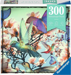 Fotoja e Puzzle Ravensburger Hummingbird and Butterflies, 300 elemente