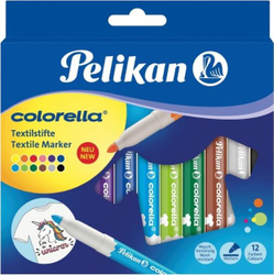 Fotoja e Set markerësh për pëlhurë Pelikan Colorella, 12 ngjyra