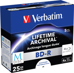 Fotoja e Disk Verbatim BD-R M-Disc, 25GB, 5 copë