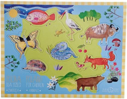 Fotoja e Lojë puzzle me kafshë Zuzu Toys, 8 elemente