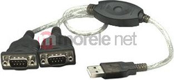 Fotoja e Kabllo USB Manhattan USB-A - 2x RS-232, 0.45m, e zezë