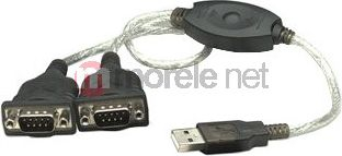 Fotoja e Kabllo USB Manhattan USB-A - 2x RS-232, 0.45m, e zezë