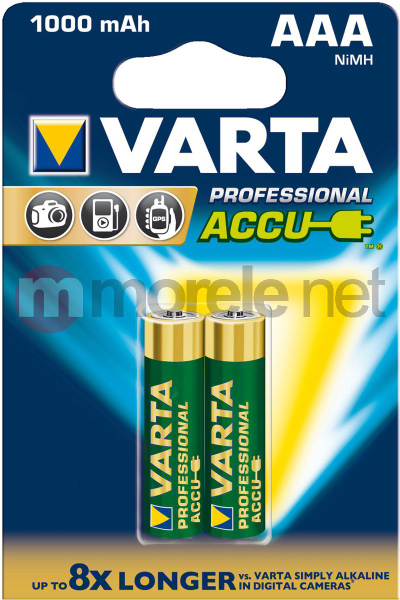 Fotoja e Bateri rikarikuese Varta AAA, 1000 mAh, 2 copë