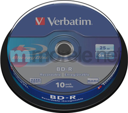 Fotoja e Disk BD-R Verbatim, 25GB, 6x, 10copë