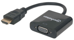 Fotoja e Përshtatës AV Manhattan HDMI-D-Sub (VGA) (151467), i zi
