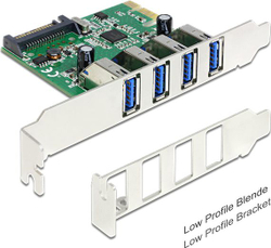 Fotoja e Kontrollues Delock PCIe 2.0 x1 - 4x USB 3.0 (89360)