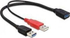 Fotoja e Kabllo Delock USB-A - USB-A, 0.3m, e zezë, Picture 1