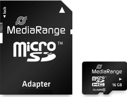 Fotoja e Kartë memorie MediaRange, MicroSDHC, 16GB, Class 10, UHS-I, + përshtatës