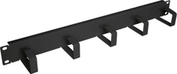 Fotoja e Organizues kabllosh për Rack EFB-Elektronik, 19″ 1U, 5 mbajtëse, çelik, i zi