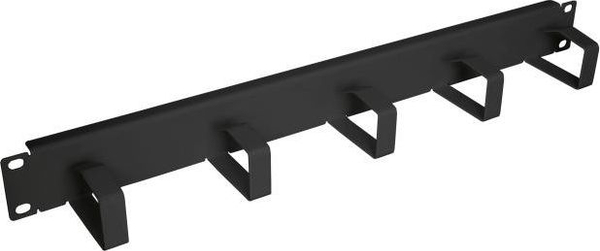 Fotoja e Organizues kabllosh për Rack EFB-Elektronik, 19″ 1U, 5 mbajtëse, çelik, i zi