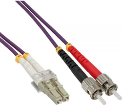 Fotoja e Kabllo patchcord me fibra optike InLine LC/ST 50/125µm, OM4, 2 m, vjollcë