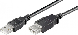 Fotoja e Kabllo Techly USB A - USB A 686221, 0.3m, e zezë