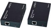 Fotoja e Zgjatës Lindy HDMI mbi sistemin e transmetimit të sinjalit AV Ethernet (38139), i zi
