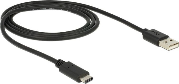 Fotoja e Kabllo Delock 83600, USB-A në USB-C, 1m, e zezë