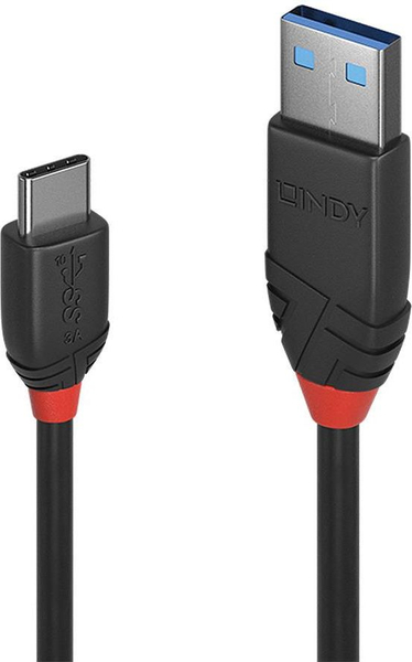Fotoja e Kabllo Lindy USB A - USB C 36915, 0.5m, e zezë
