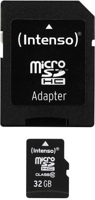 Fotoja e Kartë memorie Intenso MicroSDHC, 32Gb, e zezë