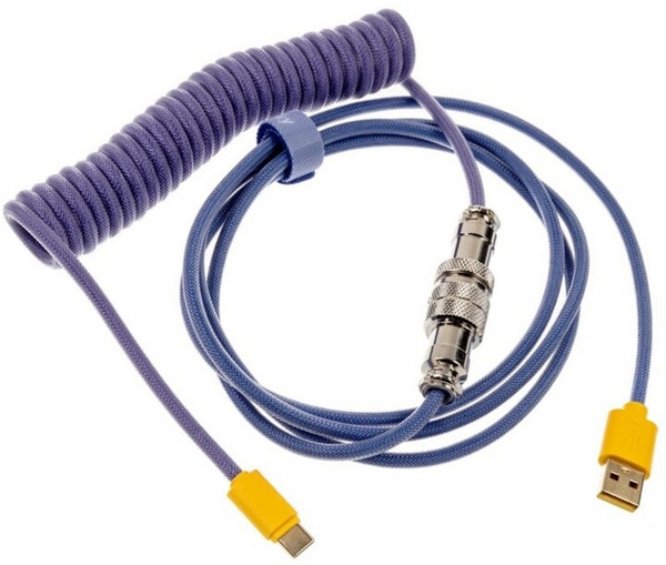 Fotoja e Kabllo Ducky Premicord, USB-C/USB-A, 1,8m, e purpurtë/kaltër