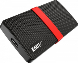 Fotoja e Hard disk i jashtëm Emtec SSD Portable X200 (ECSSD256GX200), 256GB, i zi / i kuq