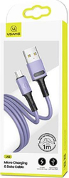 Fotoja e Kabllo USB Usams (69870-uu), USB-A në microUSB, 1 m, vjollcë