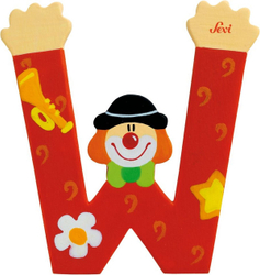 Fotoja e Shkronjat prej druri Sevi Wooden W, Clown (81759)