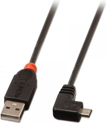 Fotoja e Kabllo Lindy USB-A në microUSB, 1m, e zezë