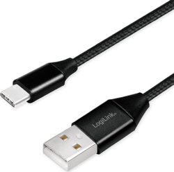 Fotoja e Kabllo LogiLink CU0140, USB-A në USB-C, 1m, e zezë