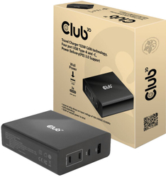 Fotoja e Karikues Club3D, teknologji GAN, 4xUSB-A dhe USB-C, PD 3.0, 132W, i zi