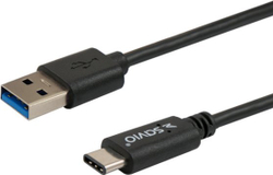 Fotoja e Kabllo Savio USB A - USB C SAVKABELCL-101, 1m, e zezë