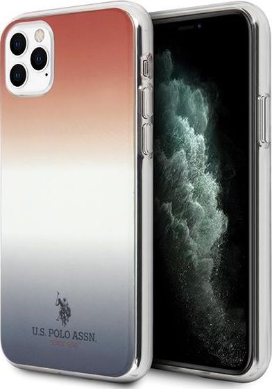 Fotoja e Mbrojtëse U.S Polo ASSN: Pattern Gradient, për iPhone 11 Pro, e kuqe / kaltër