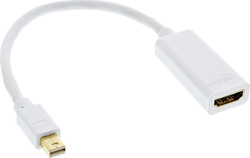 Fotoja e Kabllo konvertuese InLine DisplayPort Mini - HDMI, i bardhë