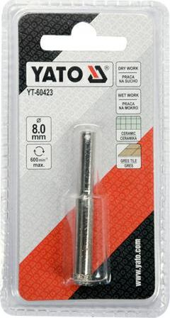 Fotoja e Kokë shpuese Yato YT-60423, 8mm, e argjendtë