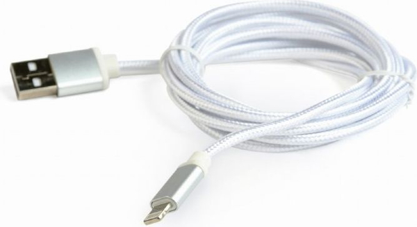 Fotoja e Kabllo Gembird USB A - Lightning (CCB-mUSB2B-AMLM-6-S), 1.8m, e argjendtë
