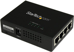 Fotoja e Injektor PoE StarTech 4x PoE+, i zi