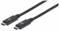 Fotoja e Kabllo USB Manhattan USB-C - USB-C, 1 m, e zezë