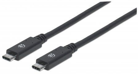 Fotoja e Kabllo USB Manhattan USB-C - USB-C, 1 m, e zezë