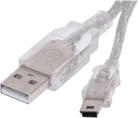 Fotoja e Kabllo USB Logo, USB-A -miniUSB, 0.6 m, transparente