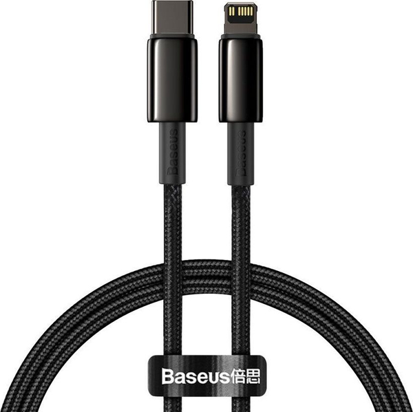 Fotoja e Kabllo Baseus, USB-C në Lighting, 1m, e zezë
