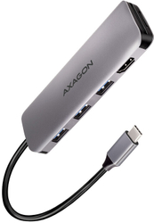 Fotoja e Hub shumëfunksional AXAGON HUB 6në1 USB 3.2 Gen 1, 3x USB-A, HDMI, SD/microSD, PD 100W, kabllo USB-C 20cm