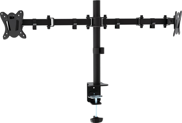 Fotoja e Mbajtëse tavoline Omega për 2 monitorë, 100x100mm, 8kg, e zezë