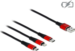 Fotoja e Kabllo Delock USB-A - Lightning, 1m, e zezë