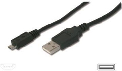 Fotoja e Kabllo Digitus USB-A - microUSB, 1 m, e zezë