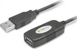 Fotoja e Përshtatës Techly USB A - USB A 023646, 10m, i zi